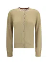 Burberry Structured Wool Cardigan Check Pattern