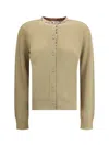 Burberry Structured Wool Cardigan Check Pattern
