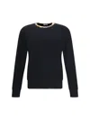 Burberry Crew Neck Knitwear With Distinctive Patterned Collar