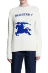 Burberry Cream Wool Blend Sweater In Beige