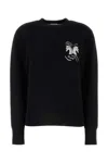 Burberry Wool-blend Mirrored Horse Sweater In Black
