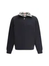 Burberry Mens Logo-embroidered Funnel-neck Cotton Sweatshirt Black Xl In Black