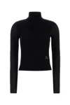 Burberry Soft Blend Turtleneck Sweater With Long Sleeves In Black