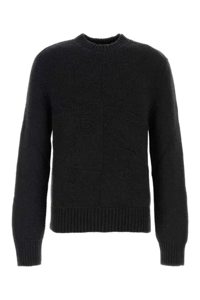 Burberry Black Crewneck Pullover In Brisk