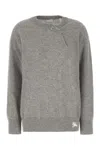 Burberry Cashmere Sweater With Unique Kilt Pin Detail In Lightgreymelange