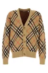 Burberry Embroidered Stretch Wool Blend Cardigan In Multicolor