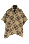 Burberry Check Pattern Hooded Cape In Multicolor