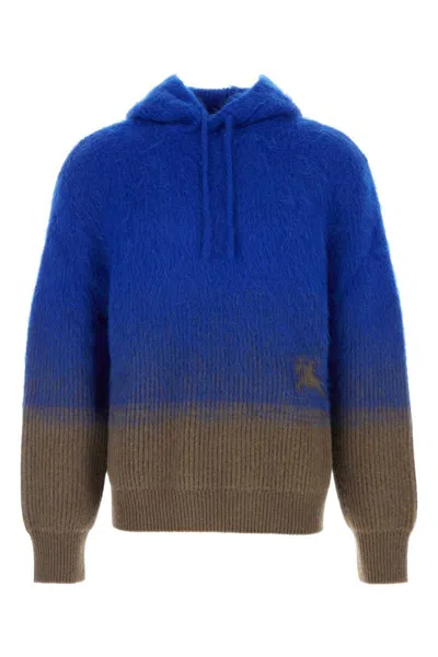 Burberry Two-tone Logo-knit Hoodie In Multicolor