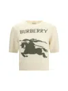 Burberry Wool-cashmere Short-sleeve Sweater In Neutral