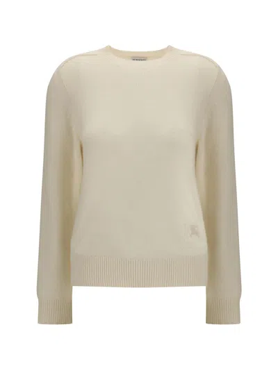 Burberry Cream Cashmere Cashmere Sweater In Neutral