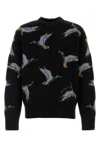Burberry Wool Sweater With Embroidered Duck Pattern In Printed