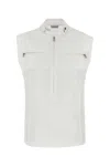 Burberry High Neck Cotton Vest In White