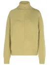 Burberry Green Cashmere Turtleneck Sweater In Multi