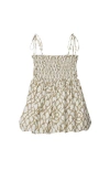 Burberry Knot Shirred Cotton Minidress In Thatch