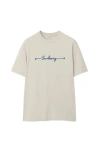 Burberry Mens Sail Knot Logo-text Crewneck Cotton T-shirt In Sail