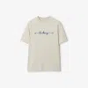 Burberry Mens Sail Knot Logo-text Crewneck Cotton T-shirt In Sail