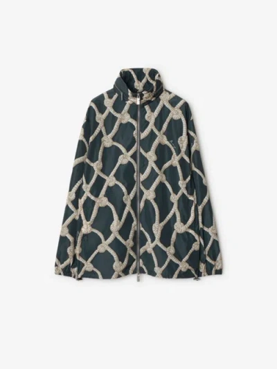 Burberry Knot-print Bomber Jacket In Blue