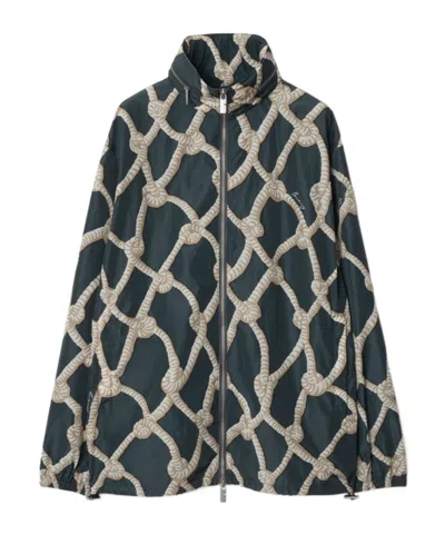Burberry Knot-print Bomber Jacket In Blue