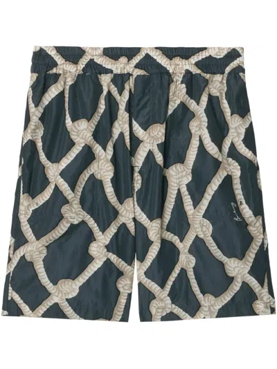 Burberry Knot-print Shorts In Magnet