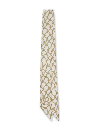 Burberry Knot-print Silk Scarf In Nude
