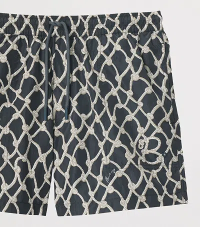 Burberry Knot Print Swim Shorts In Gray