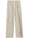 Burberry Silk Knot Print Trousers In Neutrals