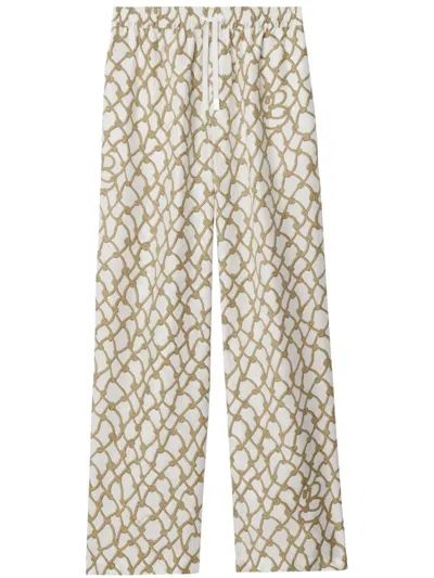 Burberry Knot-print Trousers In Thatch