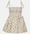 Burberry Knot Shirred Cotton Minidress