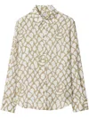 Burberry Printed Silk Shirt In White