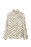 Burberry Printed Silk Shirt In Thatch