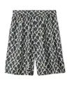 Burberry Knot-print Silk Shorts In Magnet