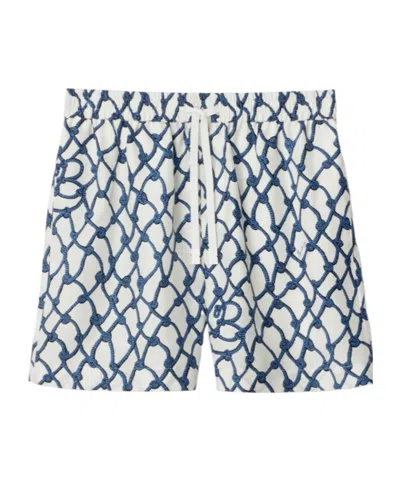 BURBERRY BURBERRY ALLOVER KNOT PRINTED DRAWSTRING SHORTS