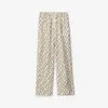 Burberry Silk Knot Print Trousers In Thatch