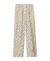 Burberry Silk Knot Print Trousers In Thatch