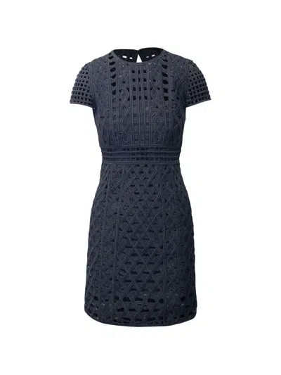 Pre-owned Burberry Lace-detail Mini Dress In Black
