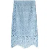 Burberry Lace Embroidery Cotton Blend Pencil Skirt