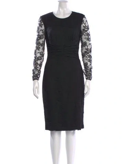 Pre-owned Burberry Lace Knee-length Dress In Blue