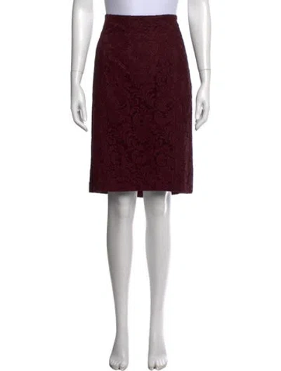 Pre-owned Burberry Lace Pattern Knee-length Skirt In Purple