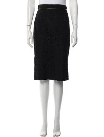 Pre-owned Burberry Lace Pattern Midi Length Skirt In Black