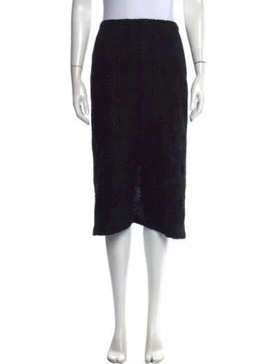 Pre-owned Burberry Lace Pattern Midi Length Skirt In Black