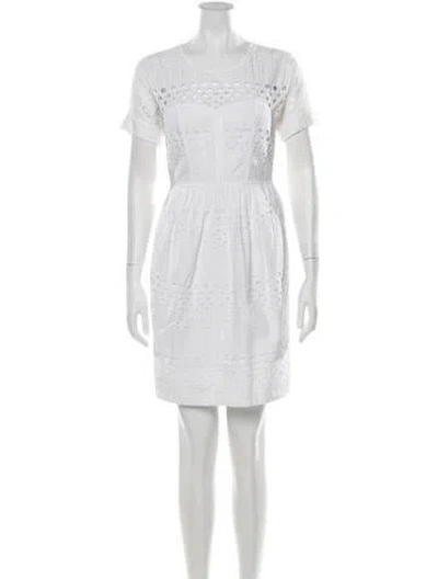 Pre-owned Burberry Lace Pattern Mini Dress In Black