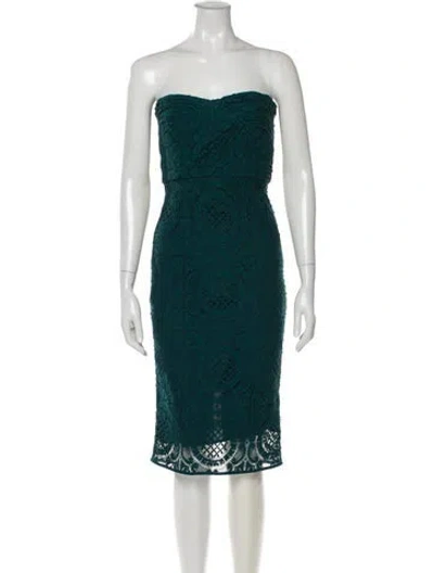 Pre-owned Burberry Lace Pattern Mini Dress In Green