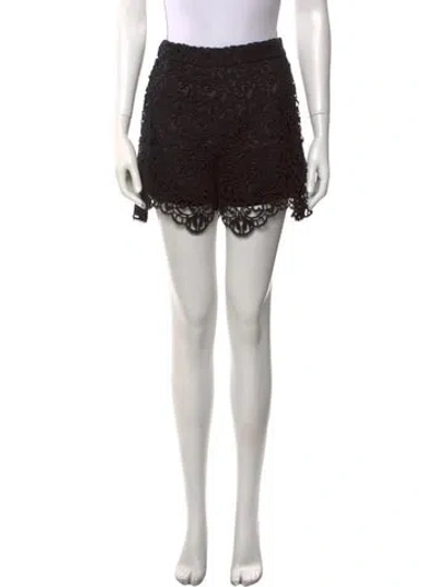 Pre-owned Burberry Lace Pattern Mini Shorts W/ Tags In Black