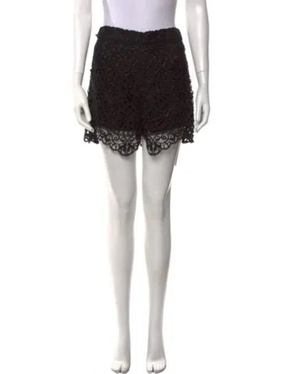 Pre-owned Burberry Lace Pattern Mini Shorts W/ Tags In Black