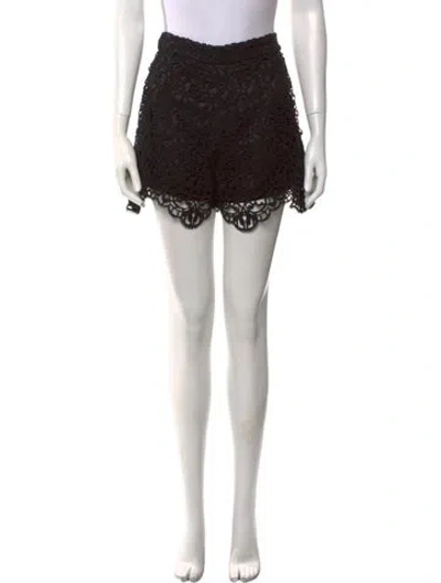 Pre-owned Burberry Lace Pattern Mini Shorts W/ Tags In Black