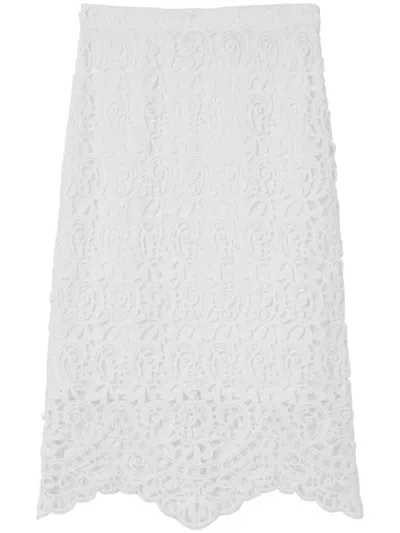 Burberry Lace Skirt In White