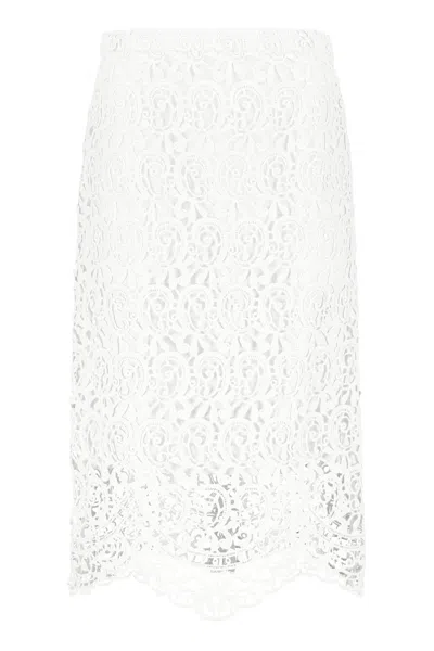 Burberry Lace Skirt In White