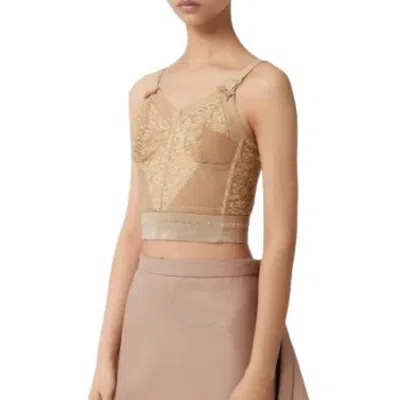 Burberry Lace Stretch Tulle Corset-style Top