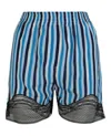 Burberry Lace-trim Stripe Silk Shorts In Multi