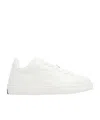 Burberry White Leather Low Top Sneakers In White